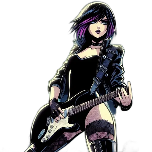 jacket, weapon, comic book art, cartoon transparent PNG cut-out