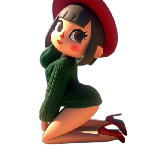 dress, hat, jacket, 3d render transparent PNG cut-out