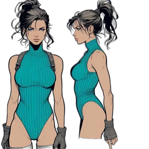dress, concept art, comic book art, cyberpunk transparent PNG cut-out