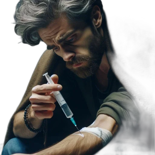 jacket, hair, weapon, bottle transparent PNG cut-out
