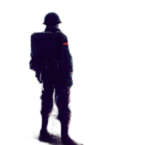 robot, jacket, weapon, staff transparent PNG cut-out