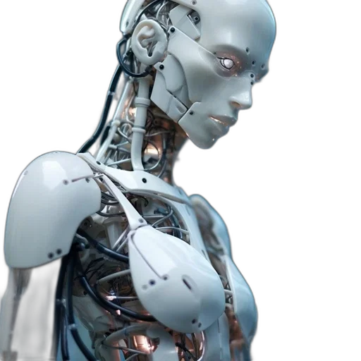 robot, cyberpunk, concept art, 3d render transparent PNG cut-out