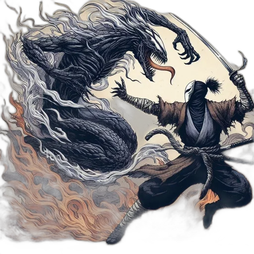 dragon, mask, creature, hair transparent PNG cut-out