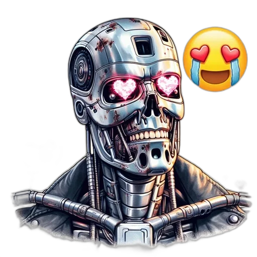 robot, face, mask, comic book art transparent PNG cut-out