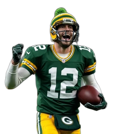 football, player, green, jersey transparent PNG cut-out