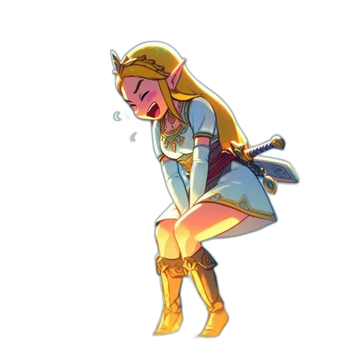 dress, staff, weapon, crown transparent PNG cut-out