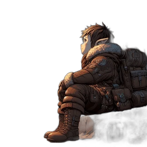 jacket, weapon, concept art, fantasy art transparent PNG cut-out