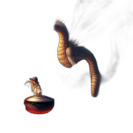 dragon, staff, creature, weapon transparent PNG cut-out