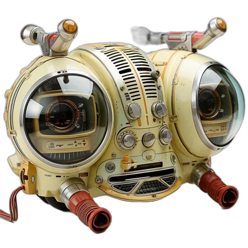 robot, mask, weapon, creature transparent PNG cut-out