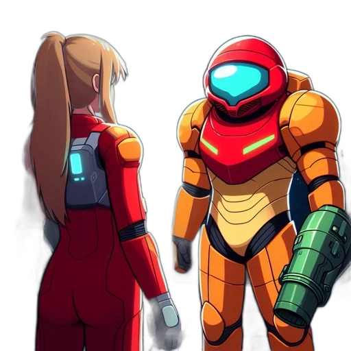 robot, concept art, anime, pixel art transparent PNG cut-out