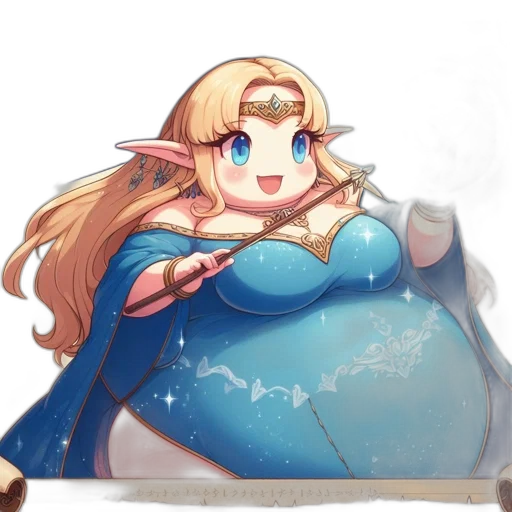 dress, crown, staff, weapon transparent PNG cut-out