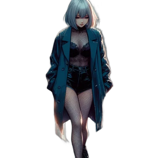 jacket, dress, creature, robot transparent PNG cut-out