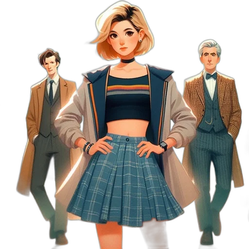 jacket, dress, comic book art, concept art transparent PNG cut-out