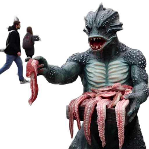creature, animal, 3d render, concept art transparent PNG cut-out