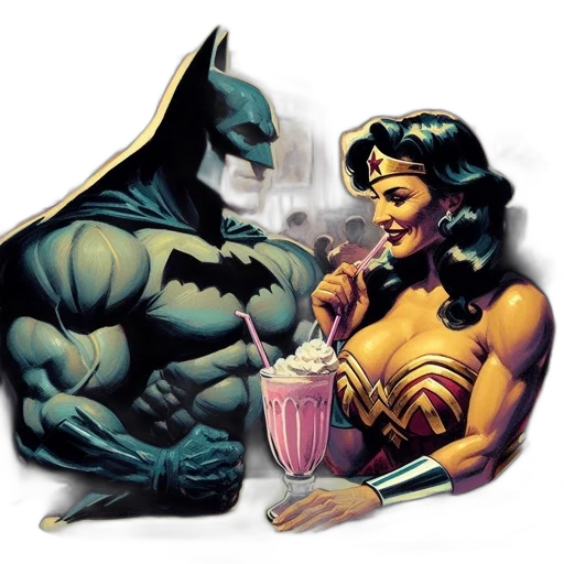 comic book art, concept art, batman, wonder transparent PNG cut-out