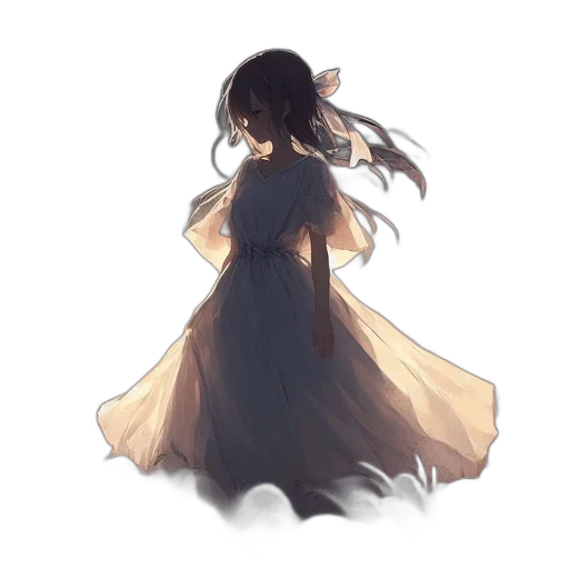 dress, crown, hair, creature transparent PNG cut-out