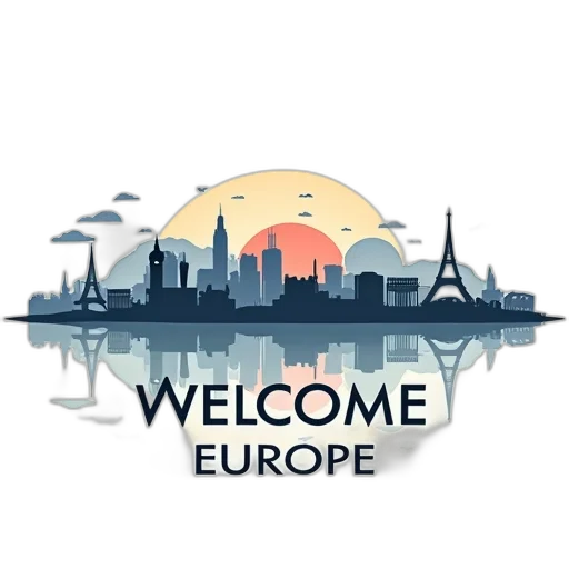 europe, countries, skylines, flat transparent PNG cut-out