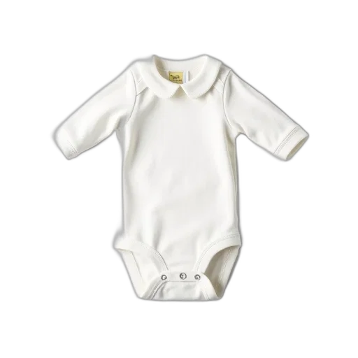 white, babygro, collar, background transparent PNG cut-out