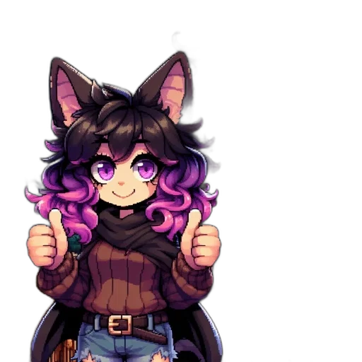 staff, jacket, animal, pixel art transparent PNG cut-out