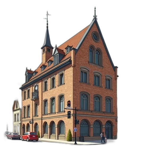 building, 3d render, concept art, photorealistic transparent PNG cut-out