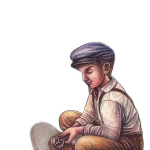 hat, staff, shoes, face transparent PNG cut-out