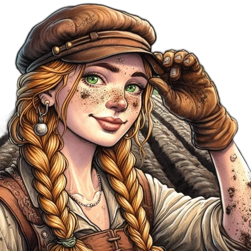 face, staff, hat, jewelry transparent PNG cut-out