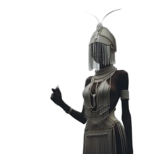 dress, robot, mask, staff transparent PNG cut-out