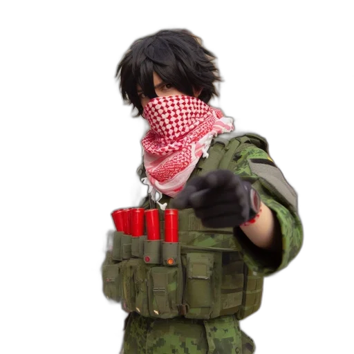 weapon, jacket, concept art, 3d render transparent PNG cut-out