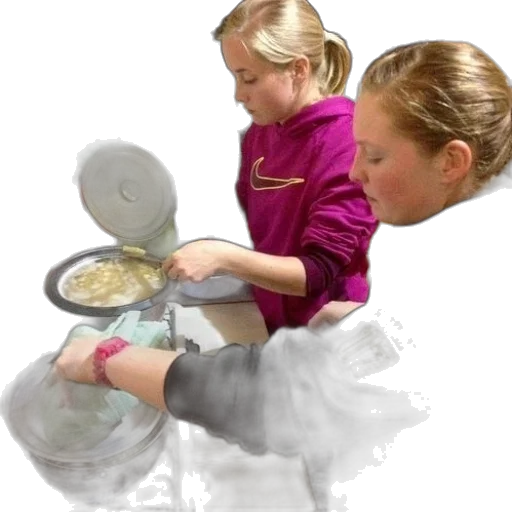 food, photorealistic, two, women transparent PNG cut-out