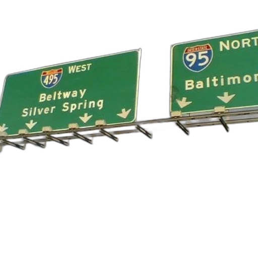 highway, sign, points, west transparent PNG cut-out