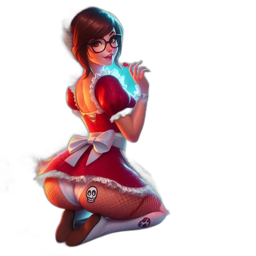 dress, staff, weapon, robot transparent PNG cut-out