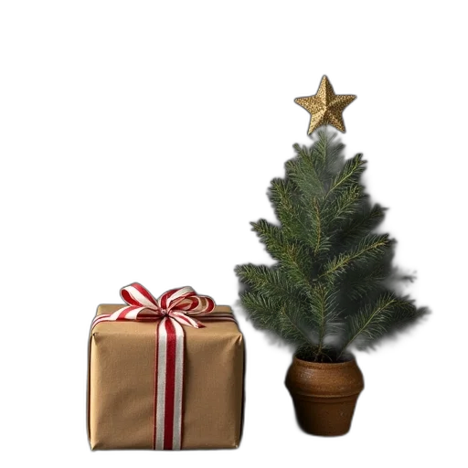 tree, 3d render, photorealistic, gift transparent PNG cut-out