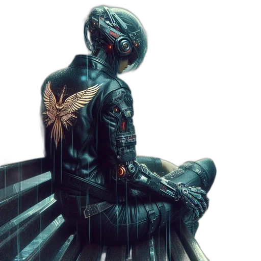 jacket, robot, cyberpunk, concept art transparent PNG cut-out