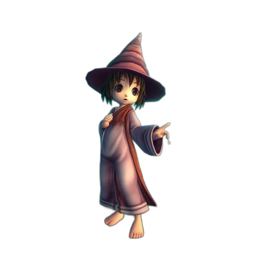 staff, hat, dress, weapon transparent PNG cut-out