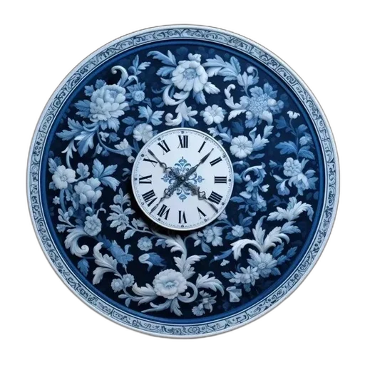 jewelry, blue, blue-and-white, floral transparent PNG cut-out