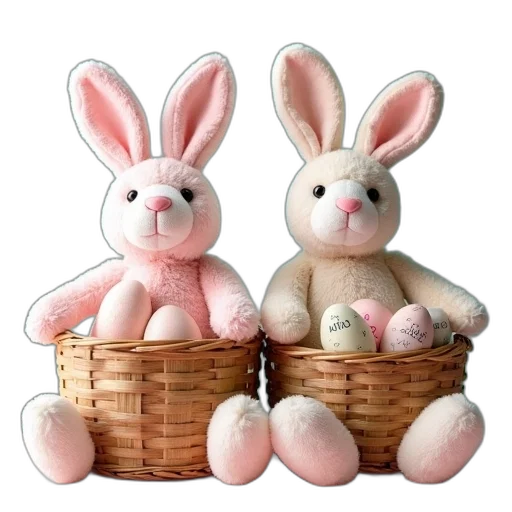 3d render, photorealistic, two, stuffed transparent PNG cut-out