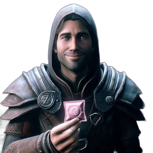 face, weapon, staff, jacket transparent PNG cut-out