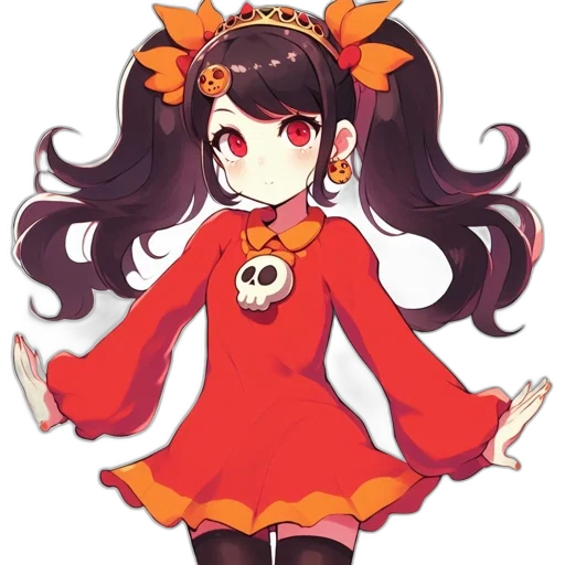dress, flower, staff, crown transparent PNG cut-out