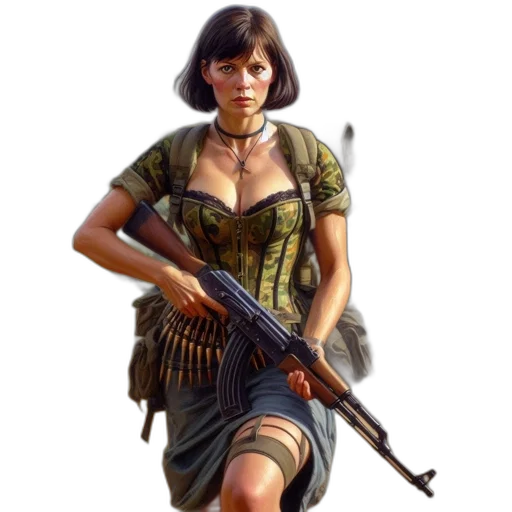 dress, weapon, concept art, photorealistic transparent PNG cut-out