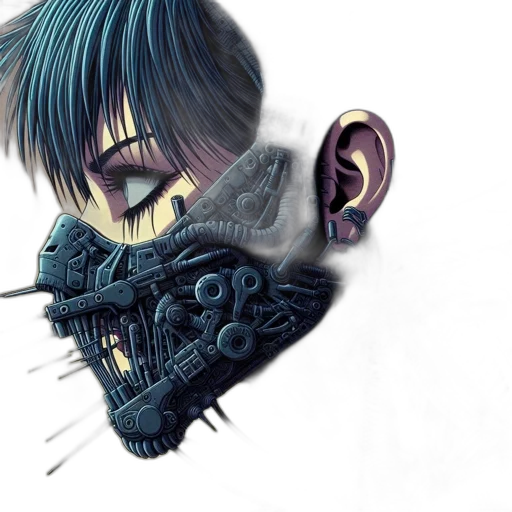 mask, face, cyberpunk, concept art transparent PNG cut-out