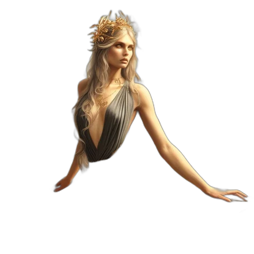 dress, staff, jewelry, hair transparent PNG cut-out