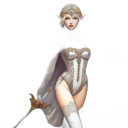 dress, staff, fantasy art, concept art transparent PNG cut-out