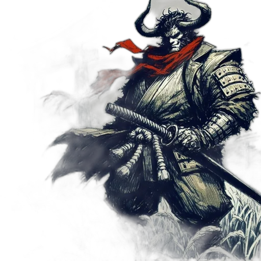dragon, mask, sword, staff transparent PNG cut-out