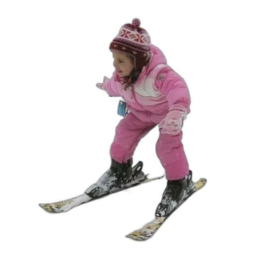 young, girl, pink, snowsuit transparent PNG cut-out