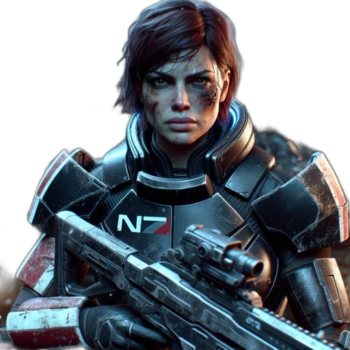 weapon, face, concept art, cyberpunk transparent PNG cut-out