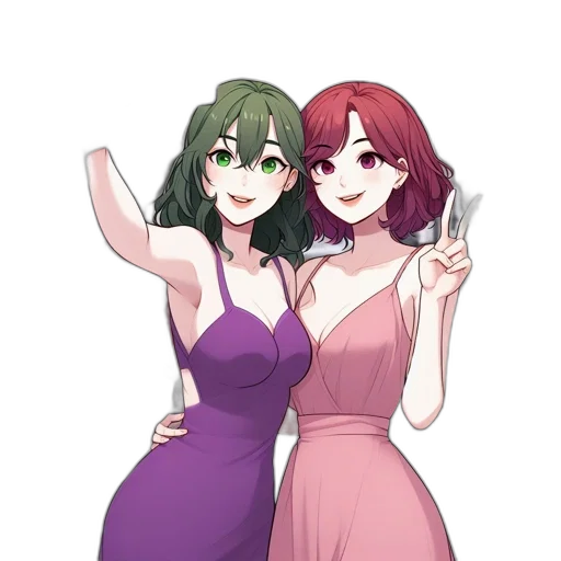 dress, staff, anime, cartoon transparent PNG cut-out