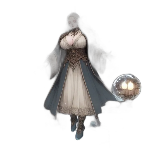 dress, mask, jewelry, staff transparent PNG cut-out