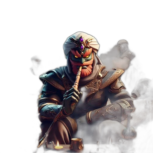 mask, weapon, staff, jacket transparent PNG cut-out