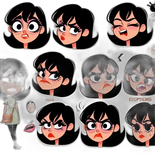face, concept art, cartoon, 3d render transparent PNG cut-out