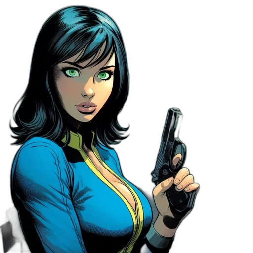 comic book art, concept art, cartoon, woman transparent PNG cut-out